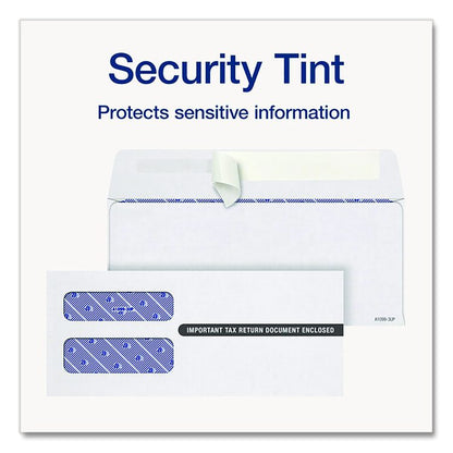 3-Up 1099-NEC Peel and Seal Double-Window Security Tint Envelopes, Commercial Flap, 8.75 x 3.75, White, 24/Pack