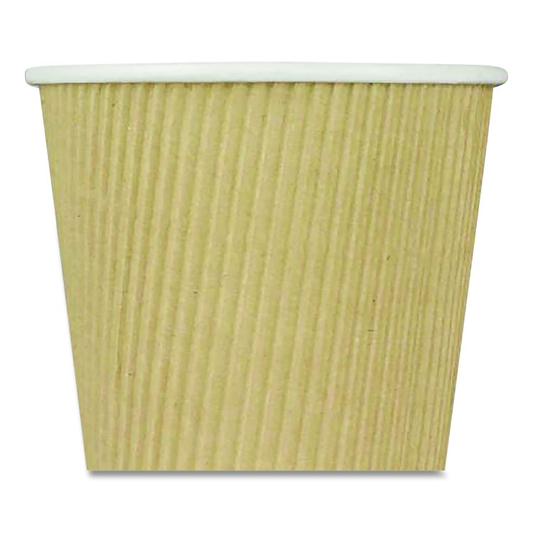 Ripple Hot Cups, 10 oz, Paper, Kraft/White, 500/Carton