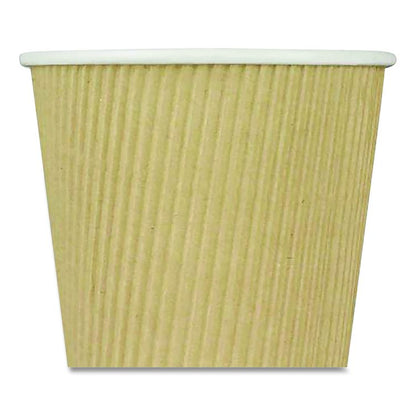 Ripple Hot Cups, 10 oz, Paper, Kraft/White, 500/Carton