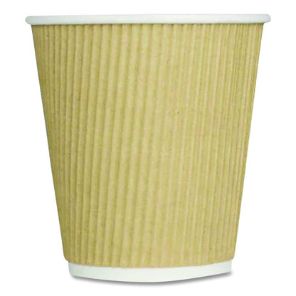 Ripple Hot Cups, 10 oz, Paper, Kraft/White, 500/Carton