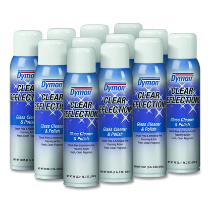 Clear Reflections Mirror and Glass Cleaner, 20 oz Aerosol Spray, 12/Carton