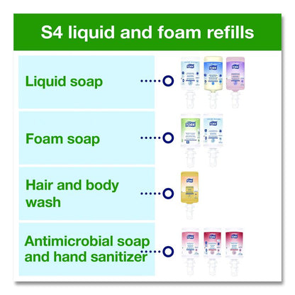Soap and Sanitizer Dispenser S4, 1 L, 3.5 x 4 x 11, Black, 6/Carton