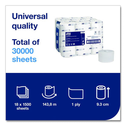OptiServe High-Capacity Coreless Toilet Paper, 2-Ply, White, 1,500 Sheets/Roll, 18 Rolls/Carton