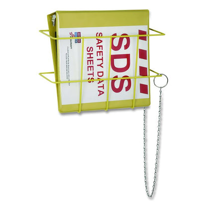 7510016236239, SKILCRAFT Global Harmonized System Safety Data Sheet Organizer Kit w/Wire Wall-Mount Rack/Binder, Yellow/Red