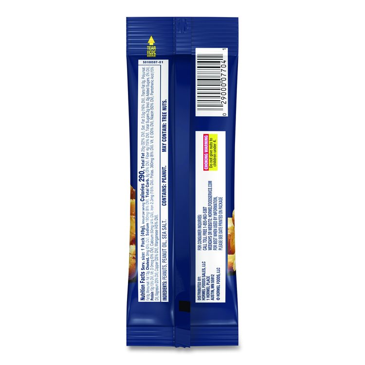 Salted Peanuts, 1.75 oz Pack, 12/Box