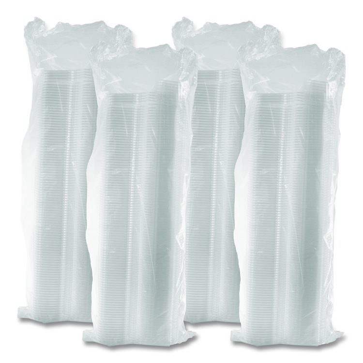 ClearPac SafeSeal Tamper-Resistant/Evident Containers, Flat Lid, 4 oz, 3.72 x 4.2 x 1.41, Clear, 100/Pack, 4 Packs/Carton