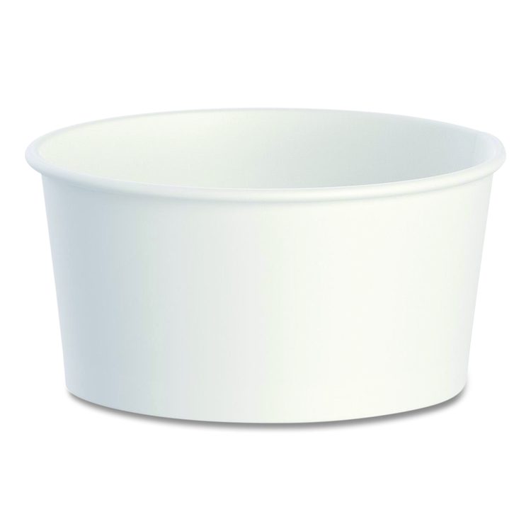 Double Poly Paper Food Container, 6 oz, 3.83" Diameter x 1.99" h, White, 1,000/Carton