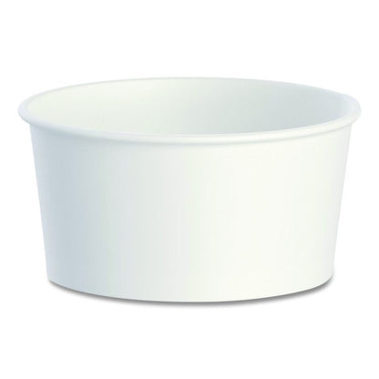 Double Poly Paper Food Container, 6 oz, 3.83" Diameter x 1.99" h, White, 1,000/Carton