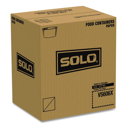 Double Poly Paper Food Container, 6 oz, 3.83" Diameter x 1.99" h, White, 1,000/Carton