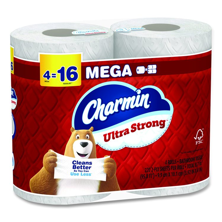 Ultra Strong Bathroom Tissue, Septic Safe, 2-Ply, White, 220 Sheets/Roll, 4 Rolls/Pack, 8 Packs/Carton