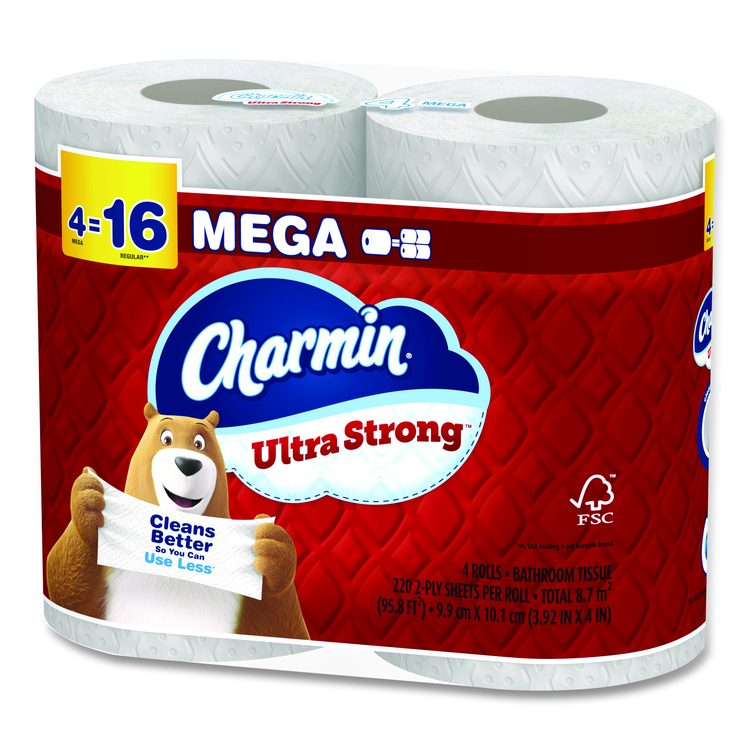 Ultra Strong Bathroom Tissue, Septic Safe, 2-Ply, White, 220 Sheets/Roll, 4 Rolls/Pack, 8 Packs/Carton