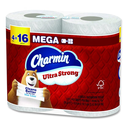 Ultra Strong Bathroom Tissue, Septic Safe, 2-Ply, White, 220 Sheets/Roll, 4 Rolls/Pack, 8 Packs/Carton