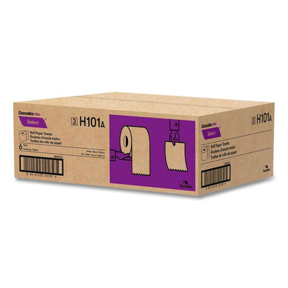 Select Roll Paper Towels, 1-Ply, 7.88" x 1,000 ft, White, 6/Carton
