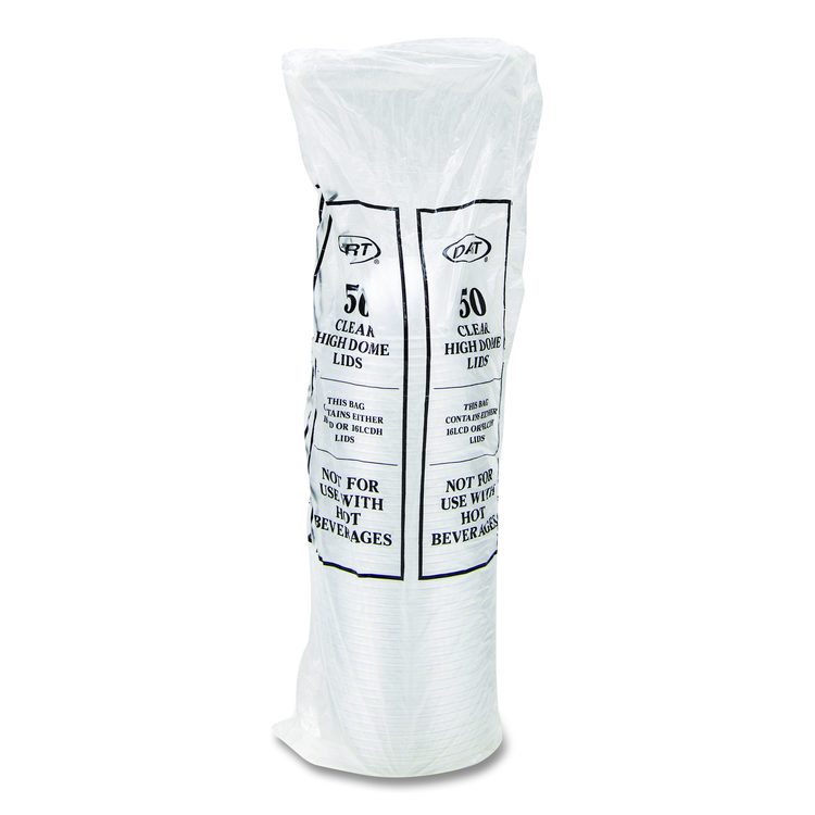 Dome-Top Sundae/Cold Cup Lids, Fits 12 oz to 24 oz Cold Cups, Plastic, Clear, 1,000/Carton