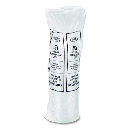 Dome-Top Sundae/Cold Cup Lids, Fits 12 oz to 24 oz Cold Cups, Plastic, Clear, 1,000/Carton