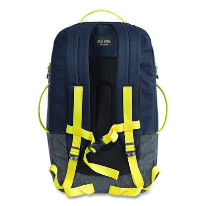 Everyday Max Recycled Backpack, Fits Device Up to 17.3", 13 x 8 x 21, Navy Blue/Gray