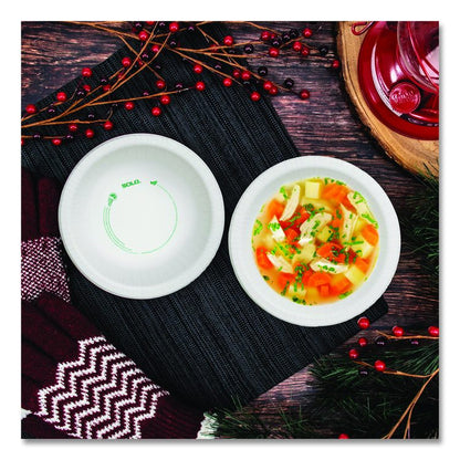 Compostable Paper Dinnerware, ProPlanet Seal, Bowl, 12 oz, White, 1,000/Carton