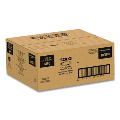 Compostable Paper Dinnerware, ProPlanet Seal, Plate, 6" dia, White, 1,000/Carton