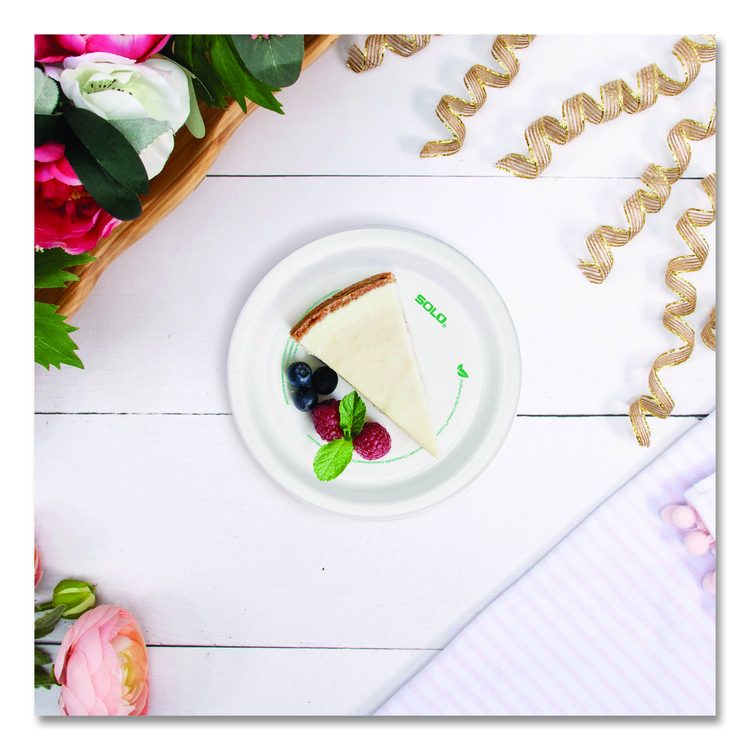 Compostable Paper Dinnerware, ProPlanet Seal, Plate, 6" dia, White, 1,000/Carton