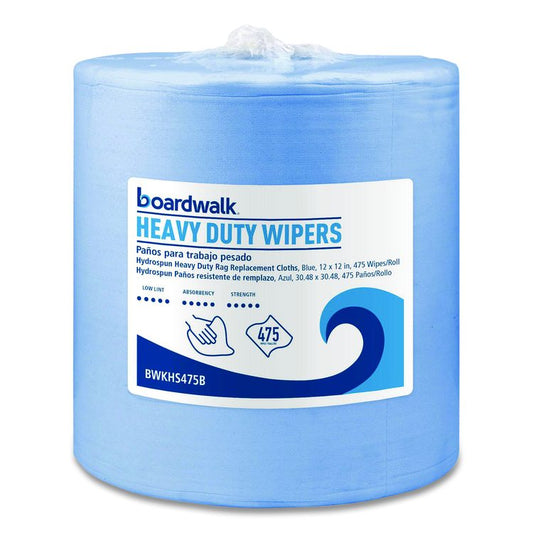 Hydrospun Wipers, 12 x 12, Blue, 475 Sheets/Roll