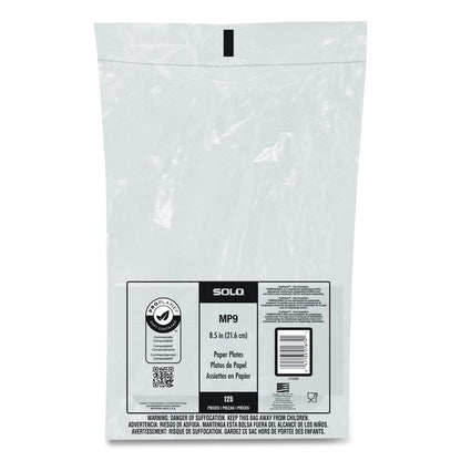 Compostable Paper Dinnerware, ProPlanet Seal, Plate, 8.5" dia, White, 500/Carton