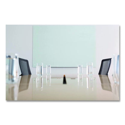 Magnetic Wall-Mounted Glass Board, 48" x 36", White Surface, Silver Aluminum Frame
