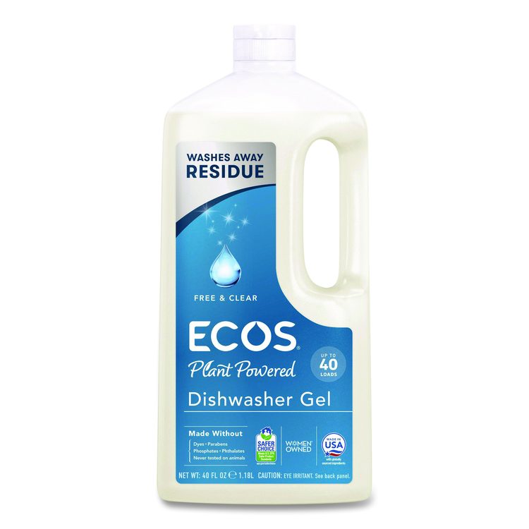 Automatic Dishwasher Gel, Free and Clear, 40 oz Bottle, 8/Carton