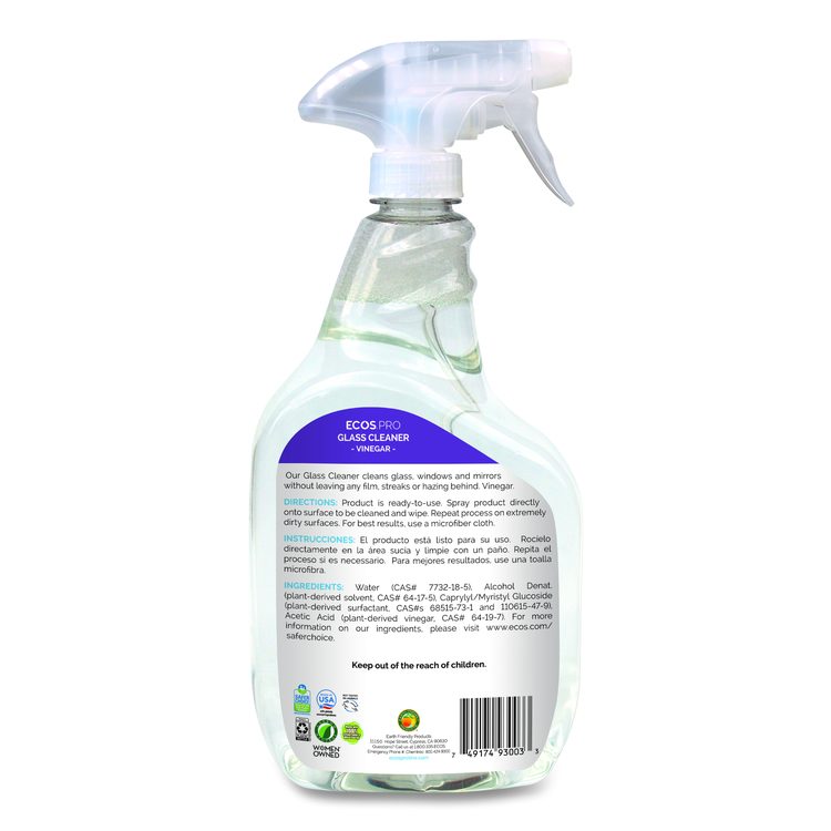 Glass Cleaner, 32 oz Spray Bottle, 6/Carton