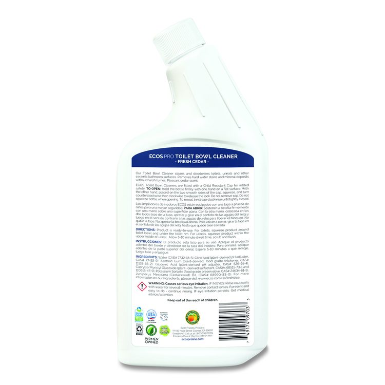 Toilet Bowl Cleaner, Fresh Cedar Scent, 24 oz Squeeze Bottle, 6/Carton