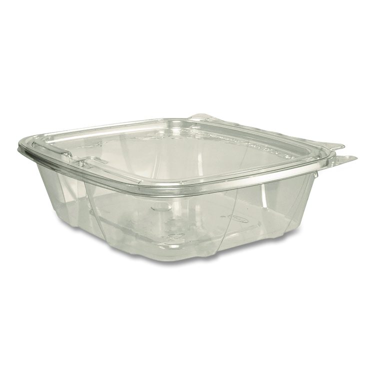 ClearPac SafeSeal rPET Tamper-Resistant/Evident Containers, Embossed Bottom, 24 oz, 6.37 x 7.15 x 1.86, Clear, 200/Carton
