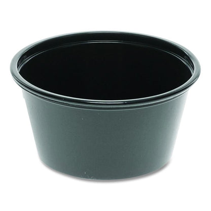 Plastic Portion Cup, 2 oz., Black, 2,400/Carton
