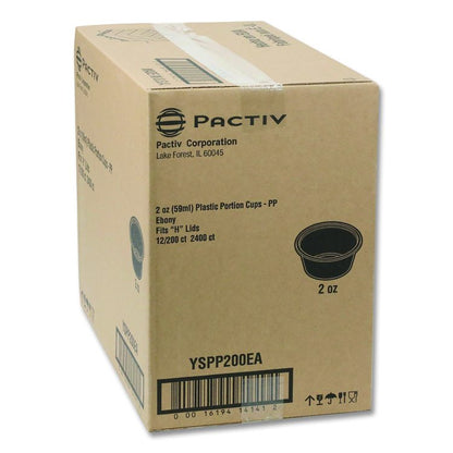 Plastic Portion Cup, 2 oz., Black, 2,400/Carton