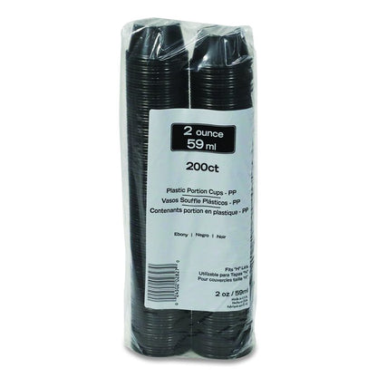 Plastic Portion Cup, 2 oz., Black, 2,400/Carton