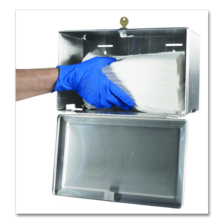 Surface-Mounted Paper Towel Dispenser, 12.13 x 6.13 x 7.25, Satin Stainless Steel
