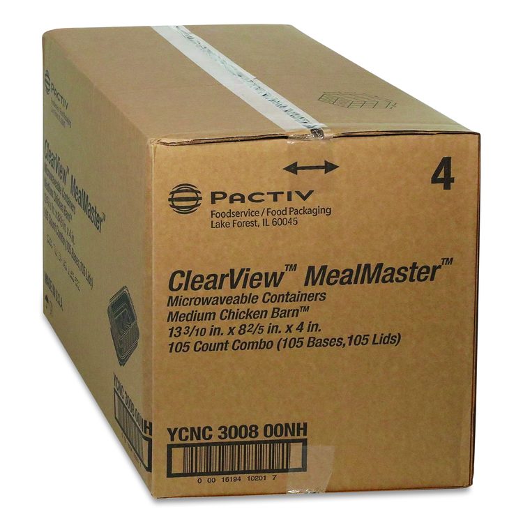ClearView MealMaster Chicken Barn, 13.3 x 8.4 x 4, Black/Clear, Plastic, 105/Carton