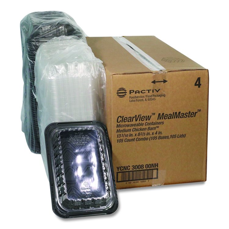 ClearView MealMaster Chicken Barn, 13.3 x 8.4 x 4, Black/Clear, Plastic, 105/Carton