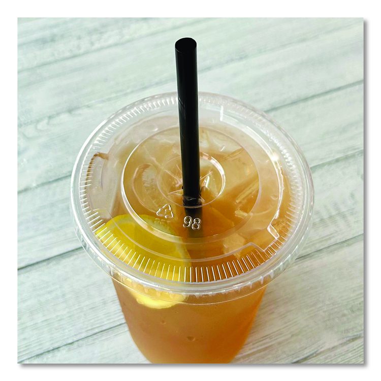 Giant Straws, 7.75", Polypropylene, Black, 150/Pack, 10 Packs/Carton