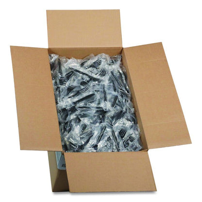 Meadoware Cutlery, Individually Wrapped, Medium Heavyweight Fork, Plastic, Black, 1,000/Carton