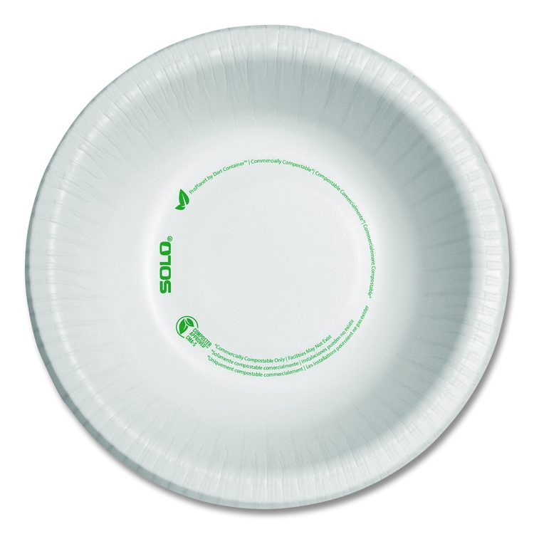 Compostable Paper Dinnerware, ProPlanet Seal, Bowl, 12 oz, White, 125/Pack