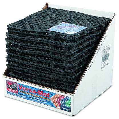 Versa-Mat Bar-Shelf Liner, Plastic, 12w x 12d x 0.25h, Black, 24/Carton