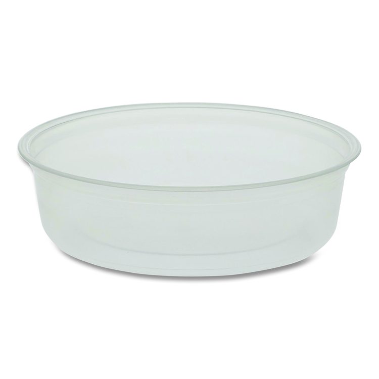 Microwavable Deli Containers, 6 oz, 4.6" Diameter x 1.3" h, Clear, Plastic, 500/Carton