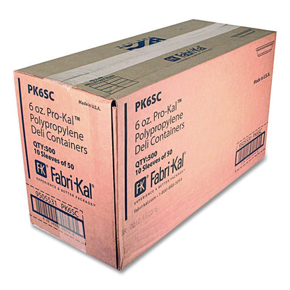 Microwavable Deli Containers, 6 oz, 4.6" Diameter x 1.3" h, Clear, Plastic, 500/Carton