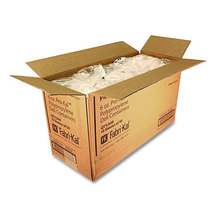 Microwavable Deli Containers, 6 oz, 4.6" Diameter x 1.3" h, Clear, Plastic, 500/Carton