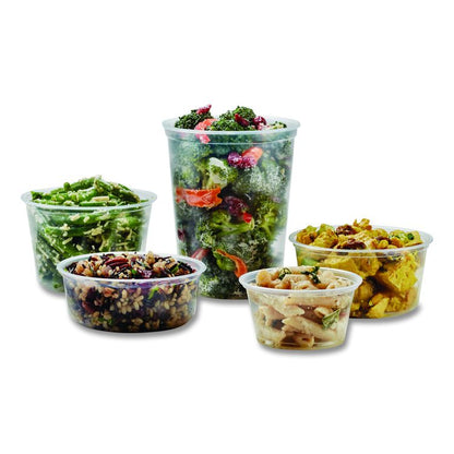Microwavable Deli Containers, 6 oz, 4.6" Diameter x 1.3" h, Clear, Plastic, 500/Carton