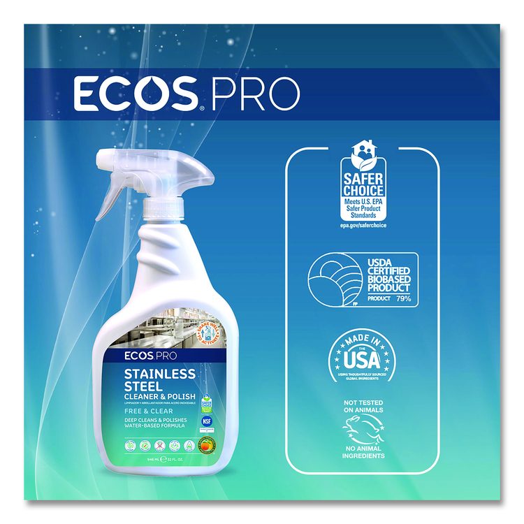 Stainless Steel Cleaner and Polish, 32 oz Spray