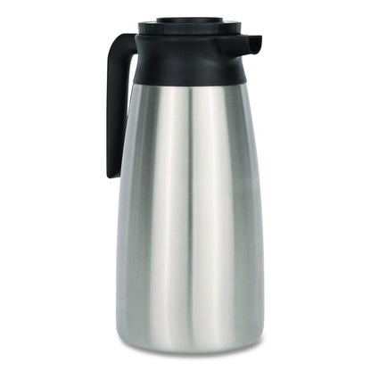 Thermal Vacuum Pitcher, 64 oz, Stainless Steel/Black