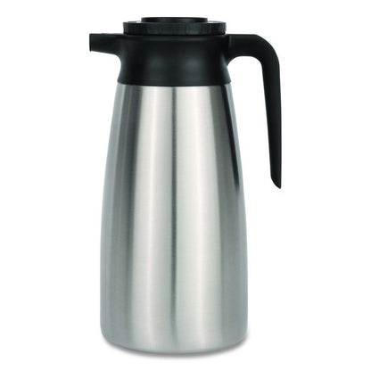Thermal Vacuum Pitcher, 64 oz, Stainless Steel/Black