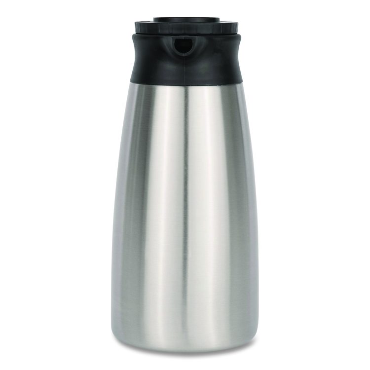 Thermal Vacuum Pitcher, 64 oz, Stainless Steel/Black