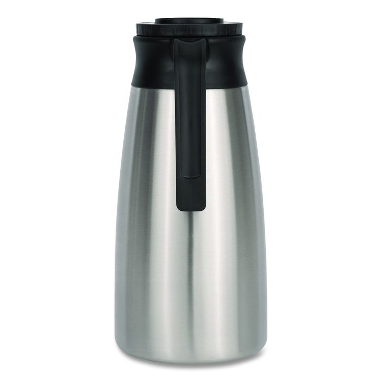 Thermal Vacuum Pitcher, 64 oz, Stainless Steel/Black