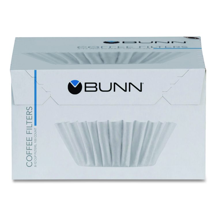 Coffee Filters, 8 to 12 Cup Size, Flat Bottom, 100/Pack, 12 Packs/Carton